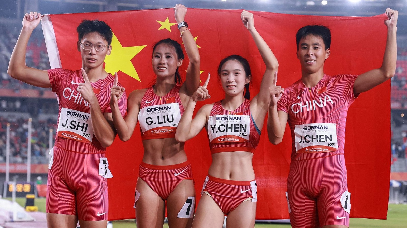 Le relais mixte chinois vainqueur aux Jeux asiatiques d’Aichi-Nagoya 2026