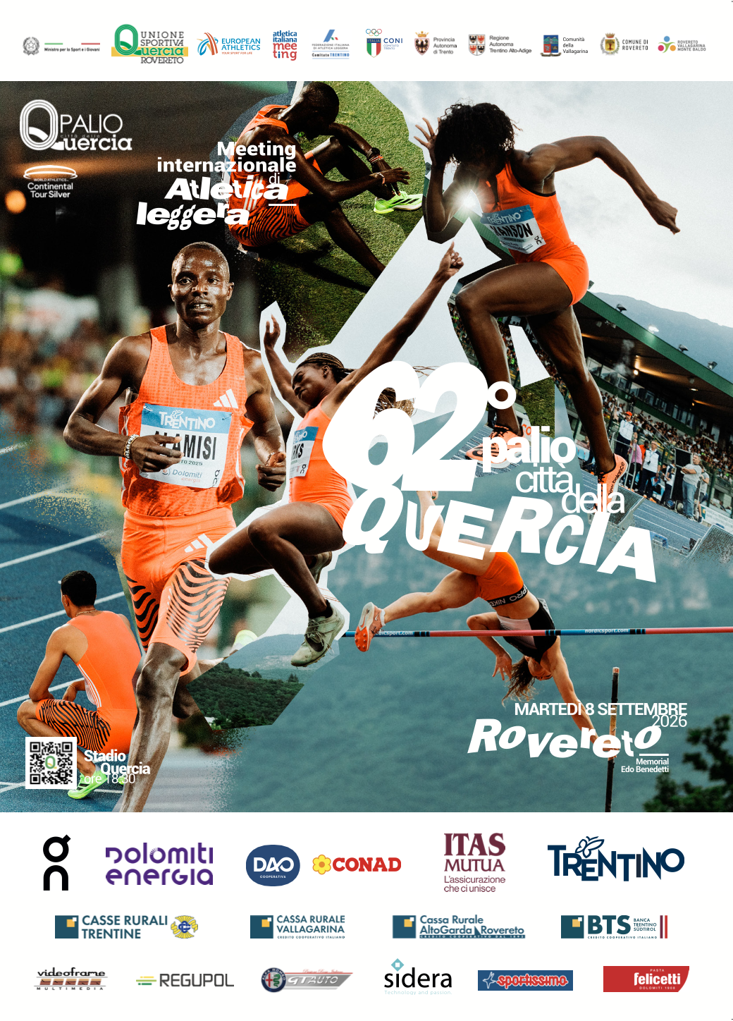 Affiche de la 62e édition du Palio Città della Quercia, le 8 septembre 2026 à Rovereto