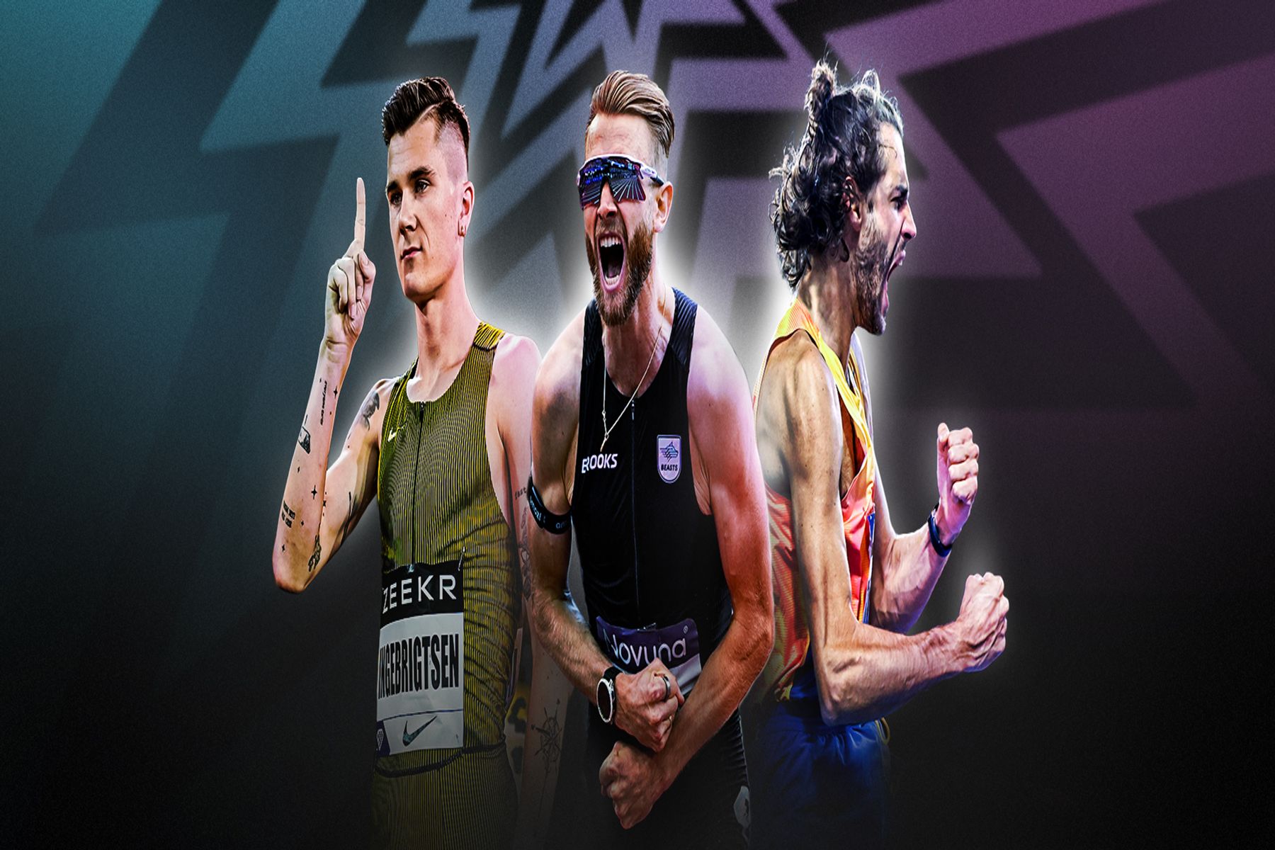 Jakob Ingebrigtsen, Josh Kerr et Isaac Nader sur le visuel officiel de l’Ultimate Championship 2026